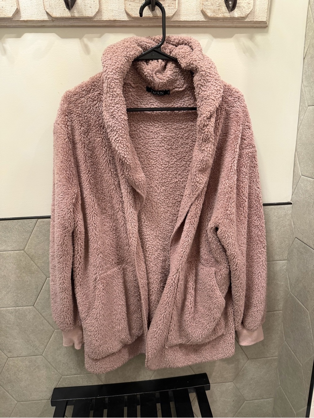 Cozy Plush Hooded Jacket - Blush Pink